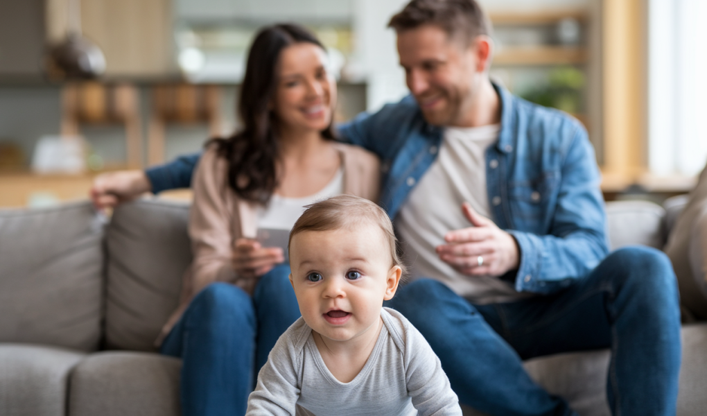 parents-couple-bebe-canape-maison-moderne