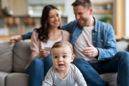parents-couple-bebe-canape-maison-moderne