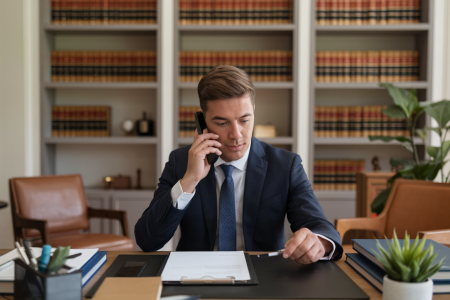 avocat-telephone-bureau-moderne-etalager-livres