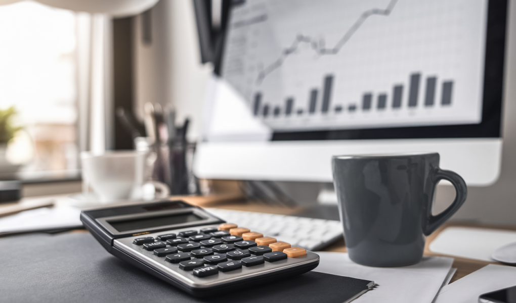 calculatrice-bureau-cafe-graphique-ecran