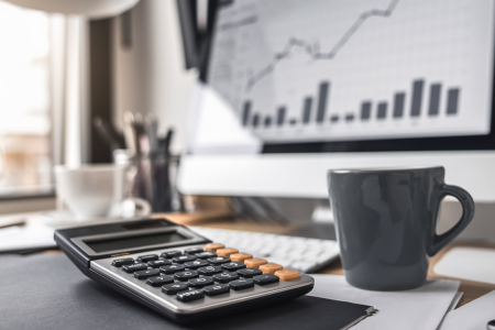 calculatrice-bureau-cafe-graphique-ecran