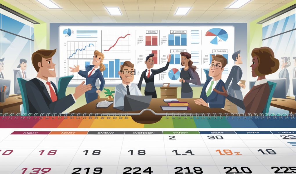 employes-tableau-graphiques-calendrier-bureau