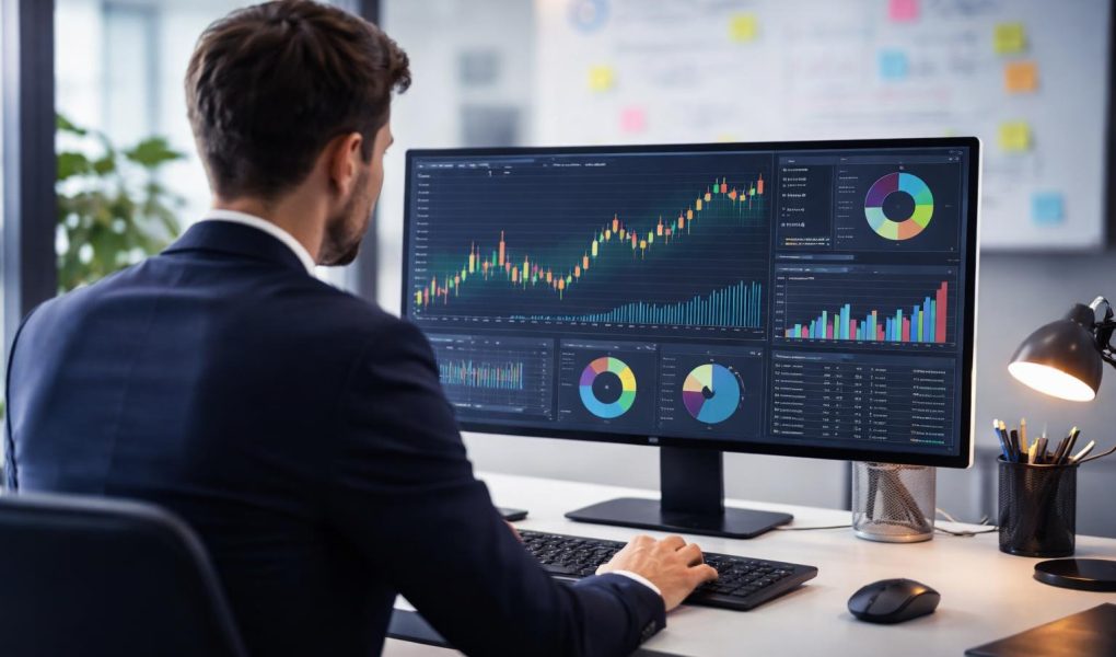 professionnel-bureau-ecran-graphiques-tableau