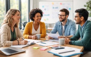 professionnels-discussion-bureau-tableau-graphiques