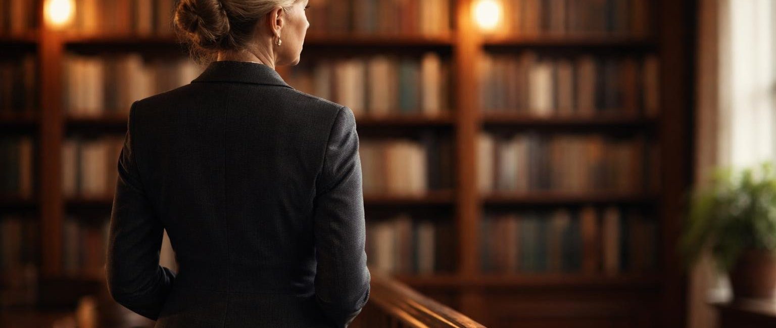 femme-mature-bibliotheque-livres-flous