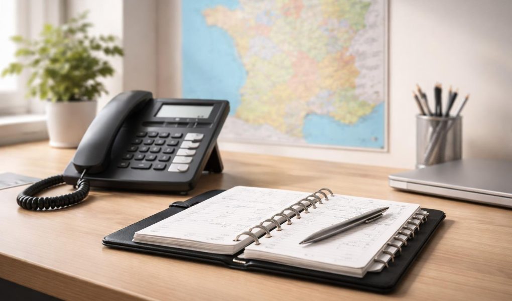 bureau-moderne-telephone-carte-france