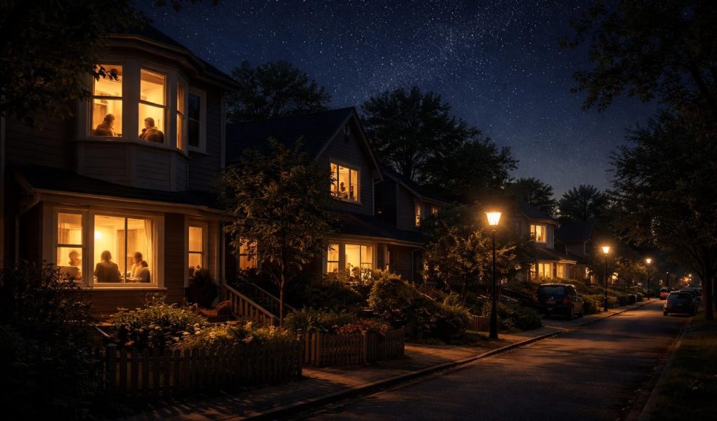 quartier-nuit-lampadaires-fenetres-ciel-etoile